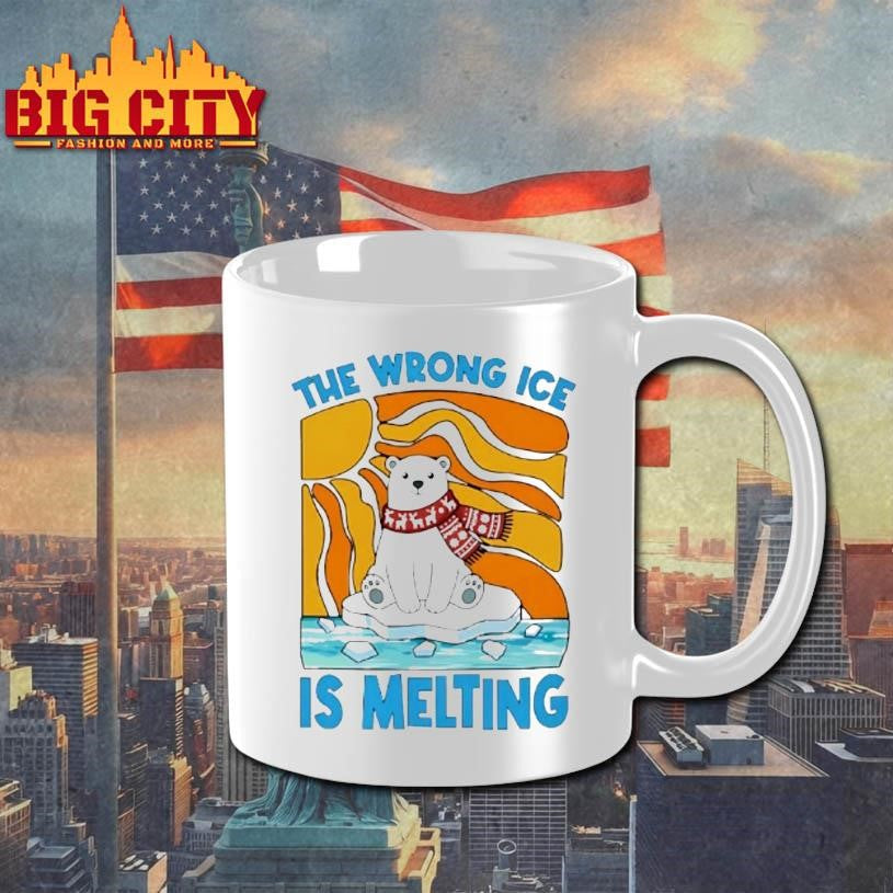 The Wrong Ice Is Melting Polar Bear Abolish Ice Cartoon Shirt