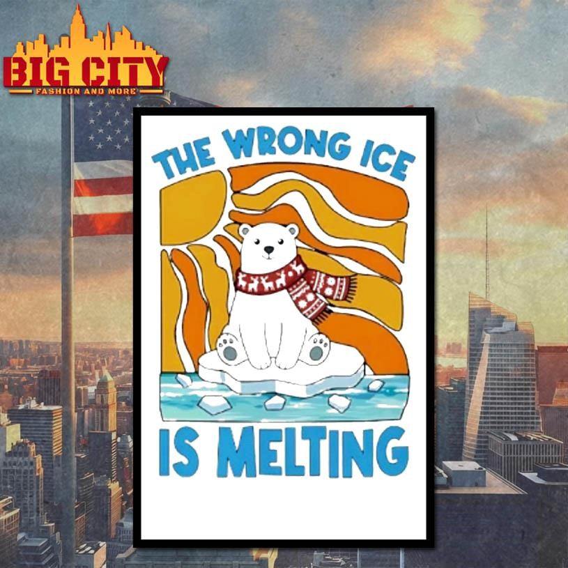 The Wrong Ice Is Melting Polar Bear Abolish Ice Cartoon Shirt