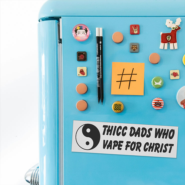 Thiccc Dads Who Vape For Christ Car Magnet