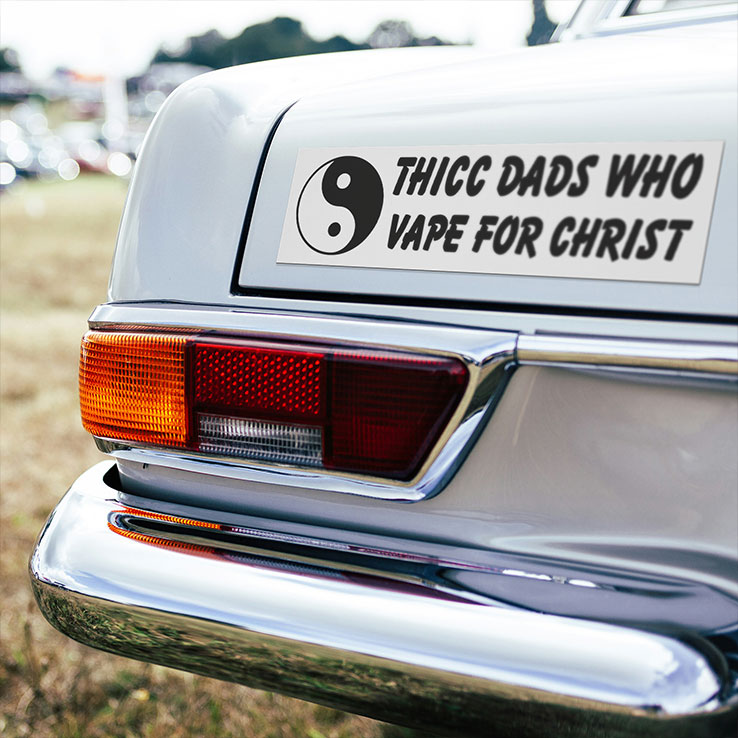 Thiccc Dads Who Vape For Christ Car Magnet