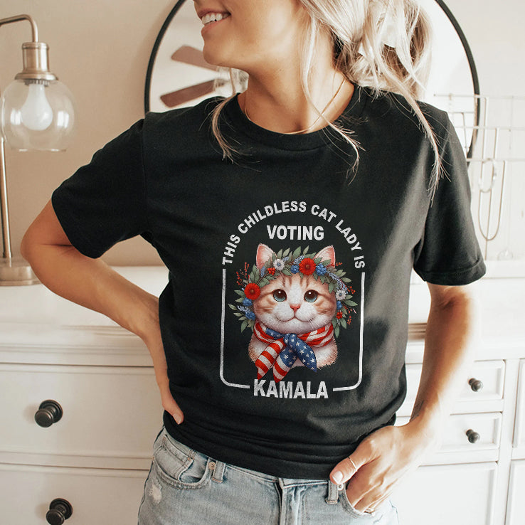 This Childless Cat Lady Is Voting Kamala Election Shirt