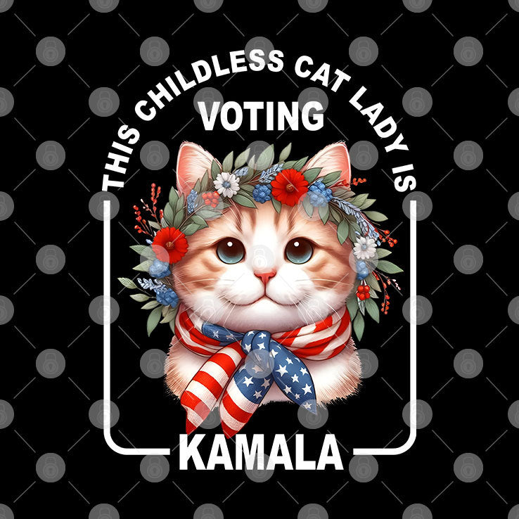 This Childless Cat Lady Is Voting Kamala Election Shirt
