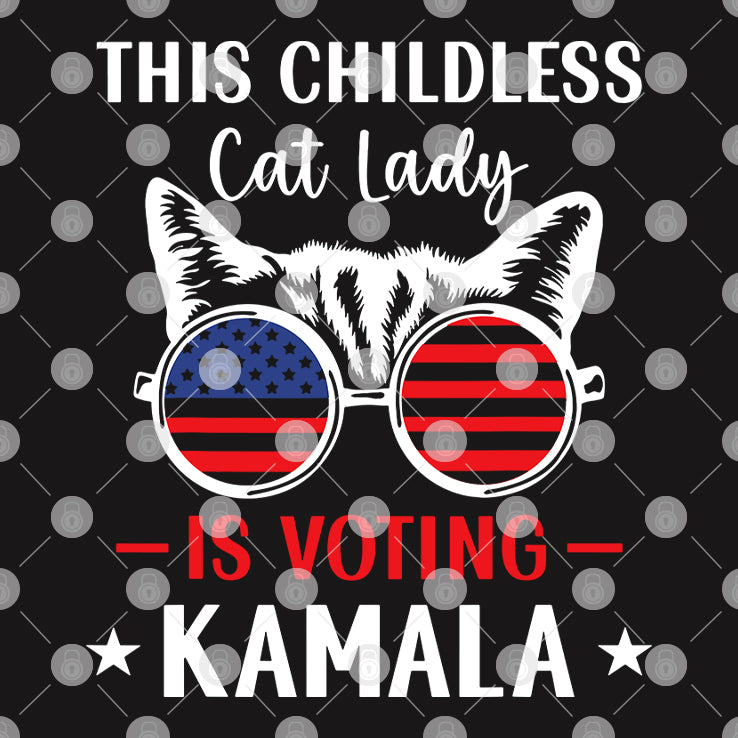 This Childless Cat Lady Is Voting Kamala-Harris 2024 Shirt