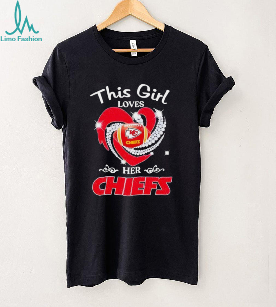 This Girl Loves Her Chiefs Kansas City Football Heart Graphic T shirt