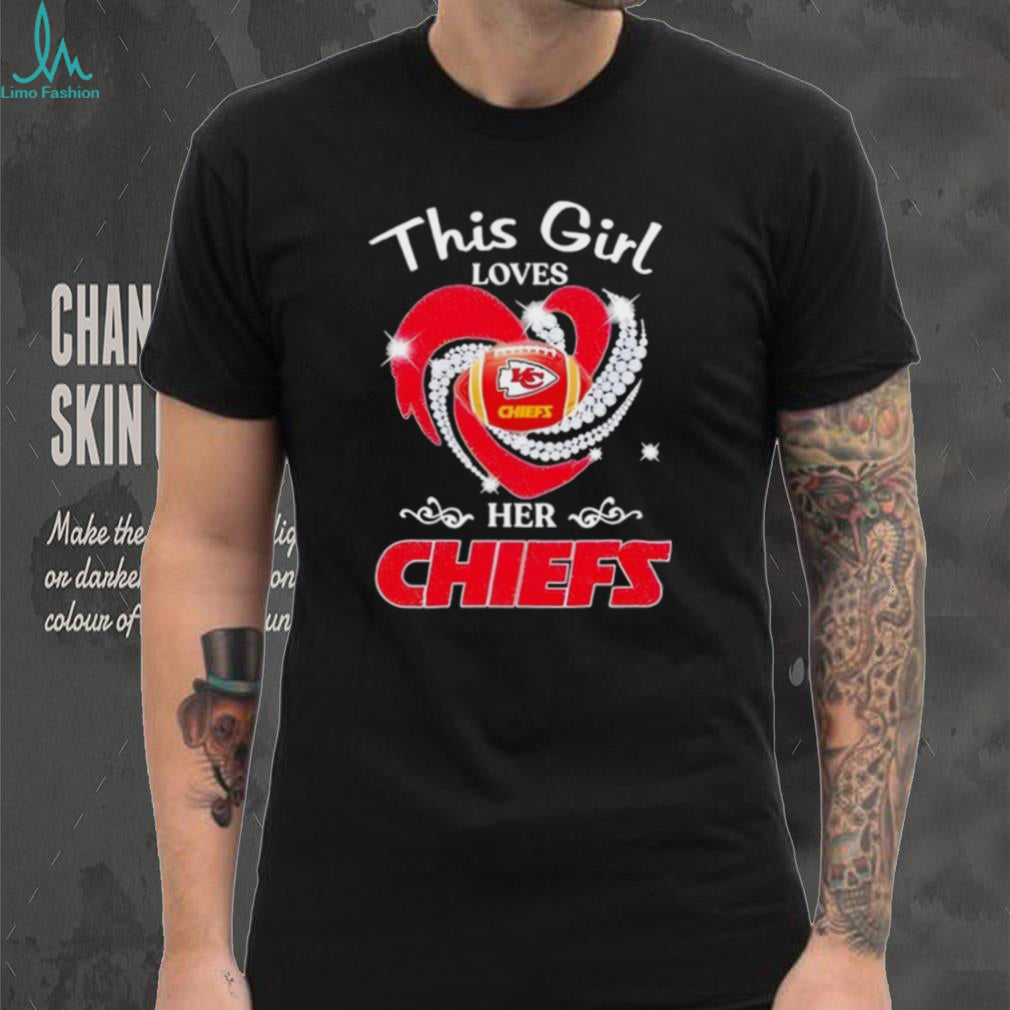 This Girl Loves Her Chiefs Kansas City Football Heart Graphic T shirt