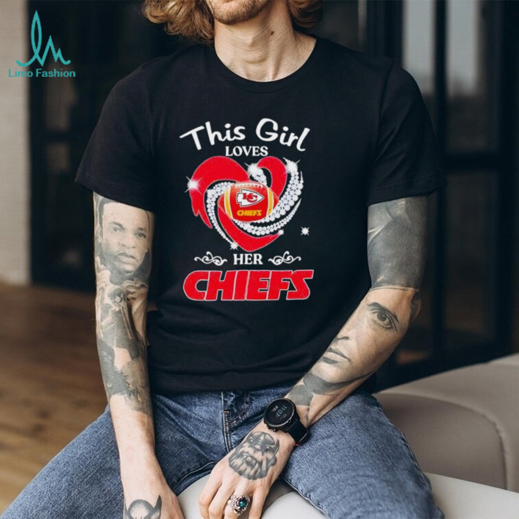 This Girl Loves Her Chiefs Kansas City Football Heart Graphic T shirt