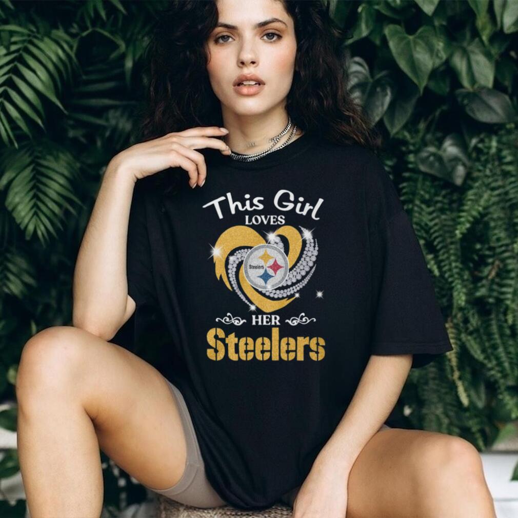 This Girl Loves Her Steelers Glitter Heart Logo Women’s T Shirt