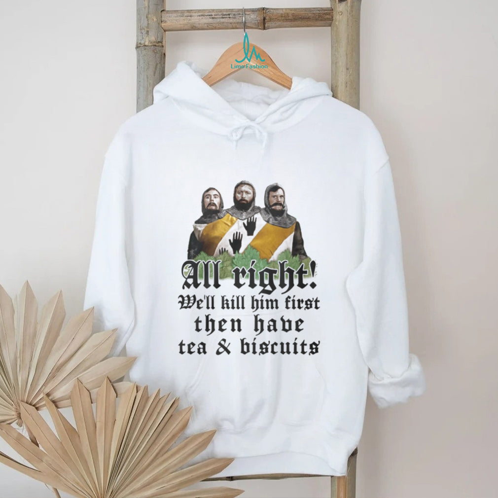 Three Headed Knight Tea and Biscuits Monty Python Quote T Shirt