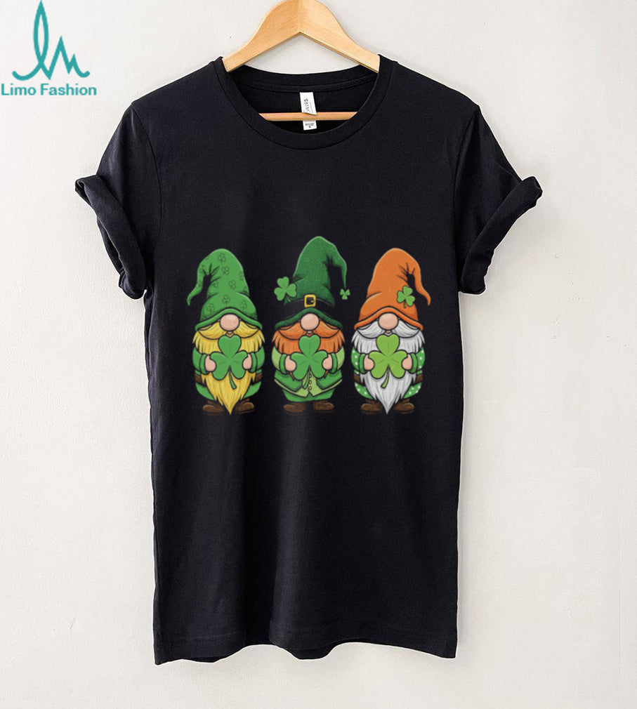 Three Lucky Irish Gnomes Shamrocks St. Paddy’s Day Graphic T Shirt