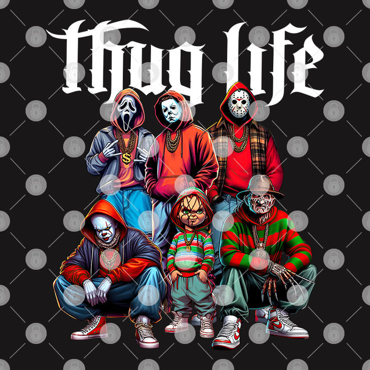 Thug Life Horror Movie Characters T Shirt