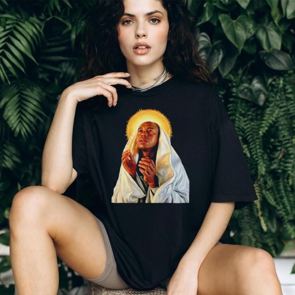Tiger Woods Saint Virgin Mary Religious Parody Master of Golf Graphic T Shirt