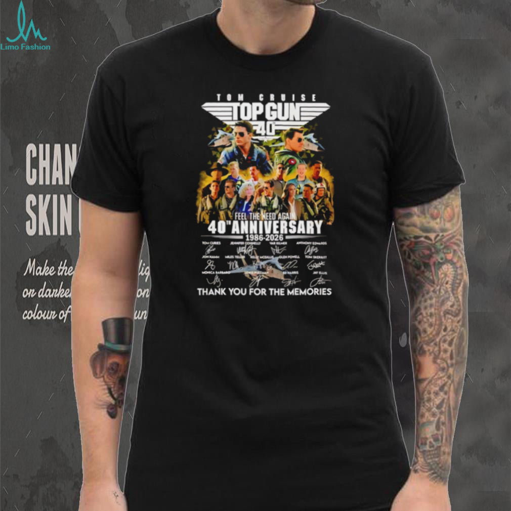 Gun 40th Anniversary 1986 2026 Tom Cruise Signature Memories T Shirt