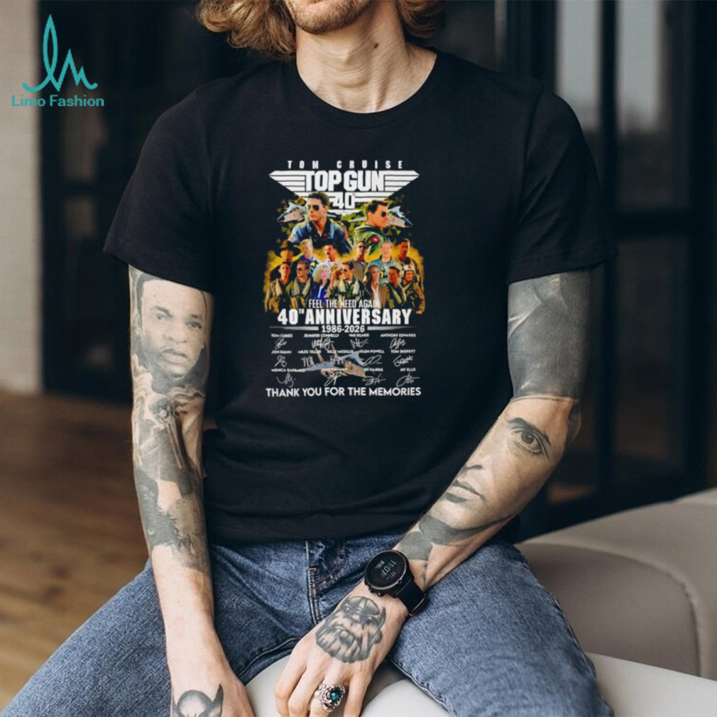 Gun 40th Anniversary 1986 2026 Tom Cruise Signature Memories T Shirt