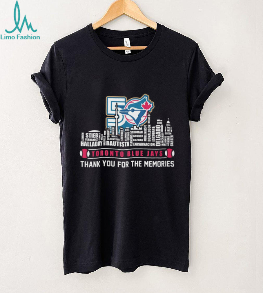 Toronto Blue Jays 50th Anniversary Skyline Word Art Memories T Shirt
