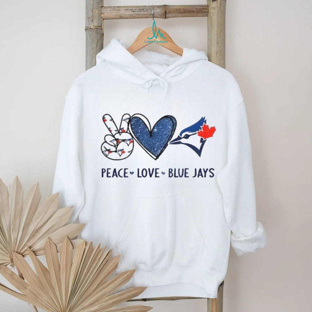 Toronto Blue Jays Peace Love Blue Jays Baseball Logo Graphic T Shirt