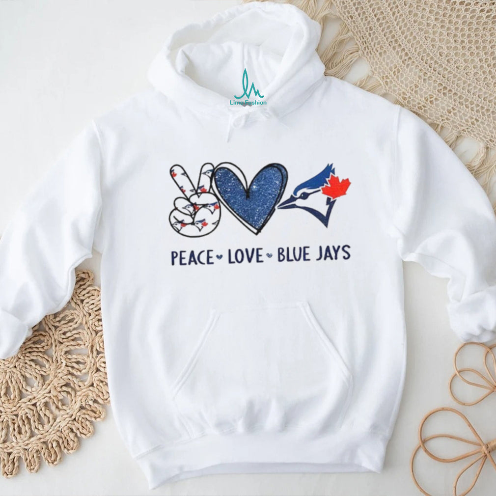 Toronto Blue Jays Peace Love Blue Jays Baseball Logo Graphic T Shirt