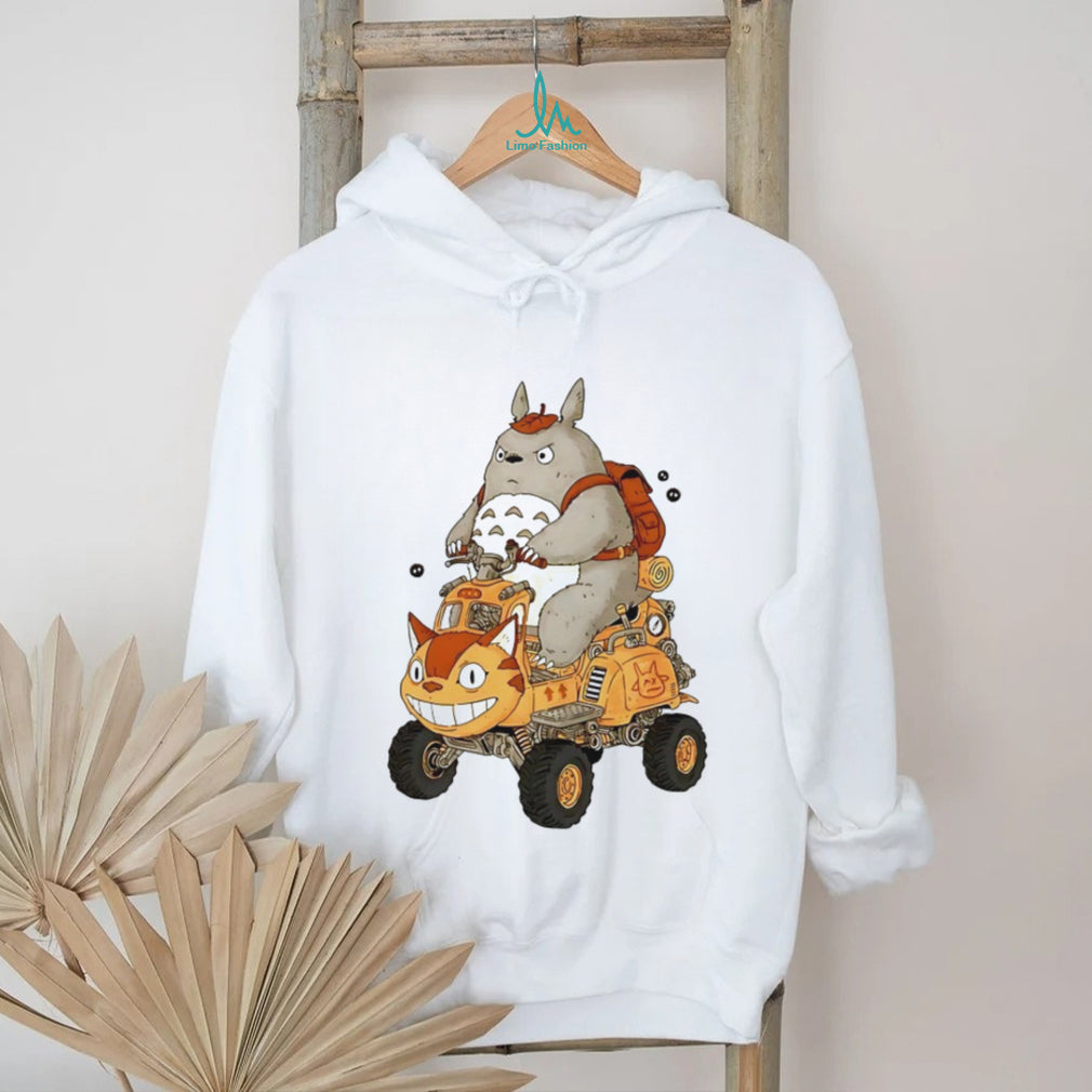 Totoro Riding Catbus ATV Mashup Studio Ghibli Fan T Shirt