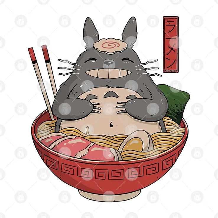 Totoro in the Ramen Bowl T Shirt