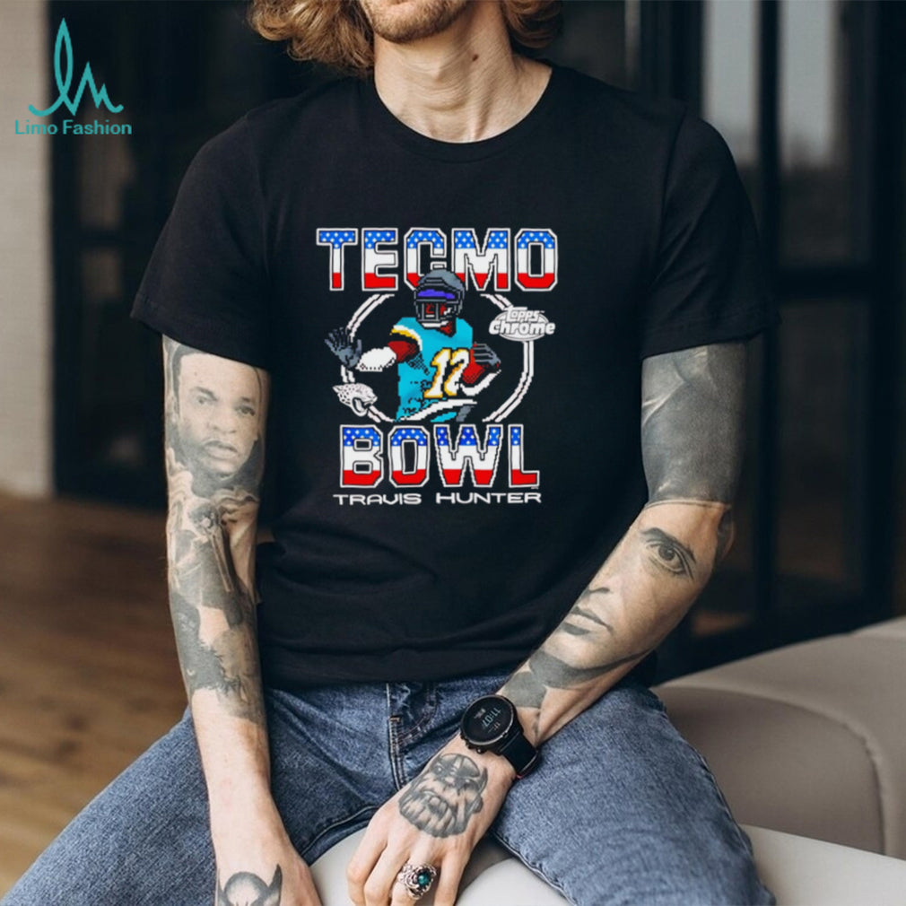 Travis Hunter Tecmo Bowl Retro Pixel Art Topps Chrome Football T Shirt