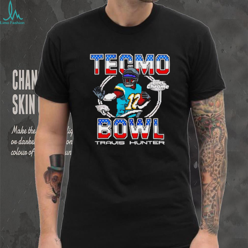 Travis Hunter Tecmo Bowl Retro Pixel Art Topps Chrome Football T Shirt