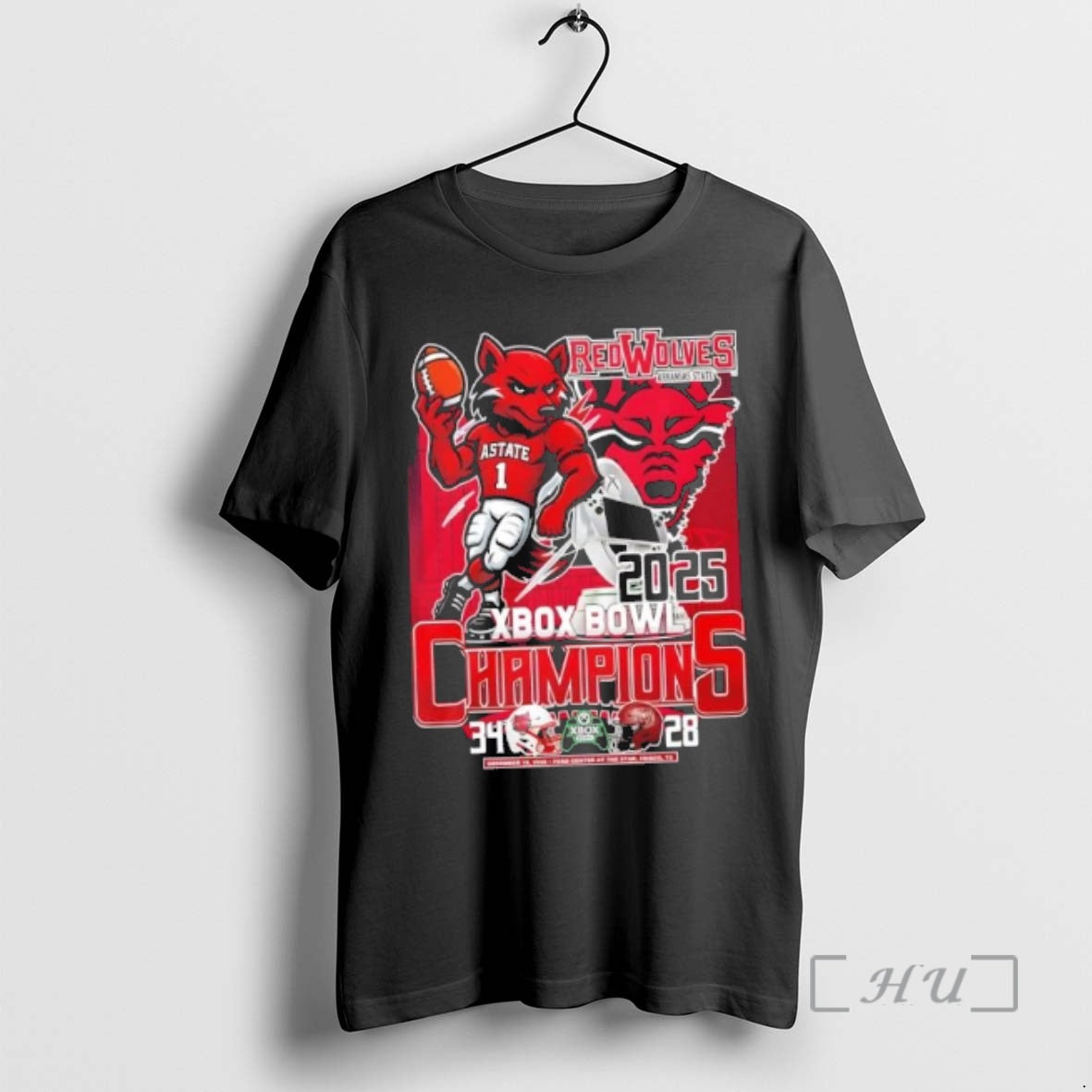 Trending 2025 Xbox Bowl Champions Red Wolves Arkansas State Mascot T-Shirts