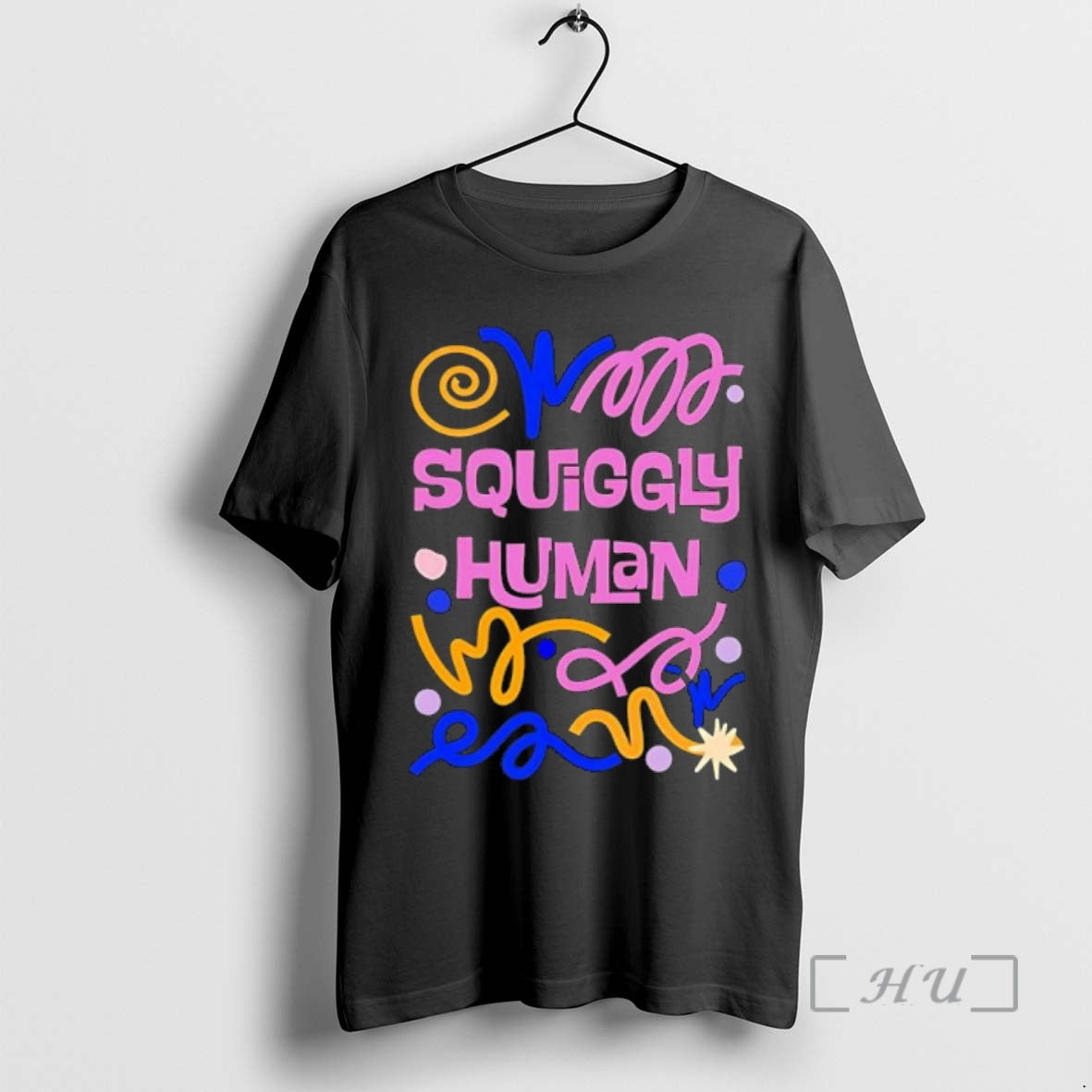 Trending Squiggly Human Black T-Shirts