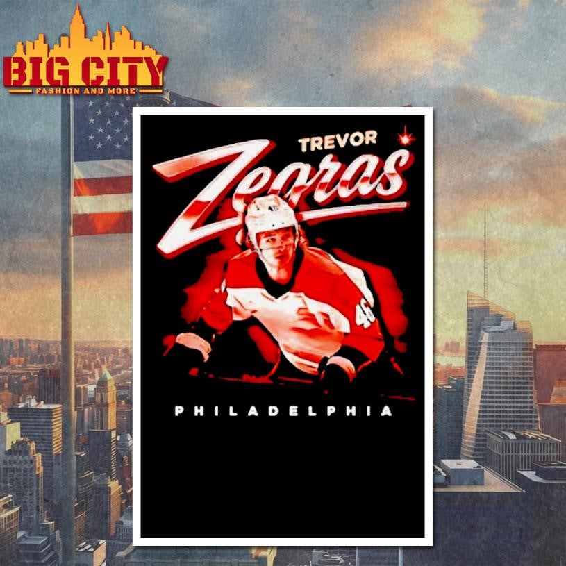 Trevor Zegras Philadelphia Flyers Player Bitmap Retro Shirt