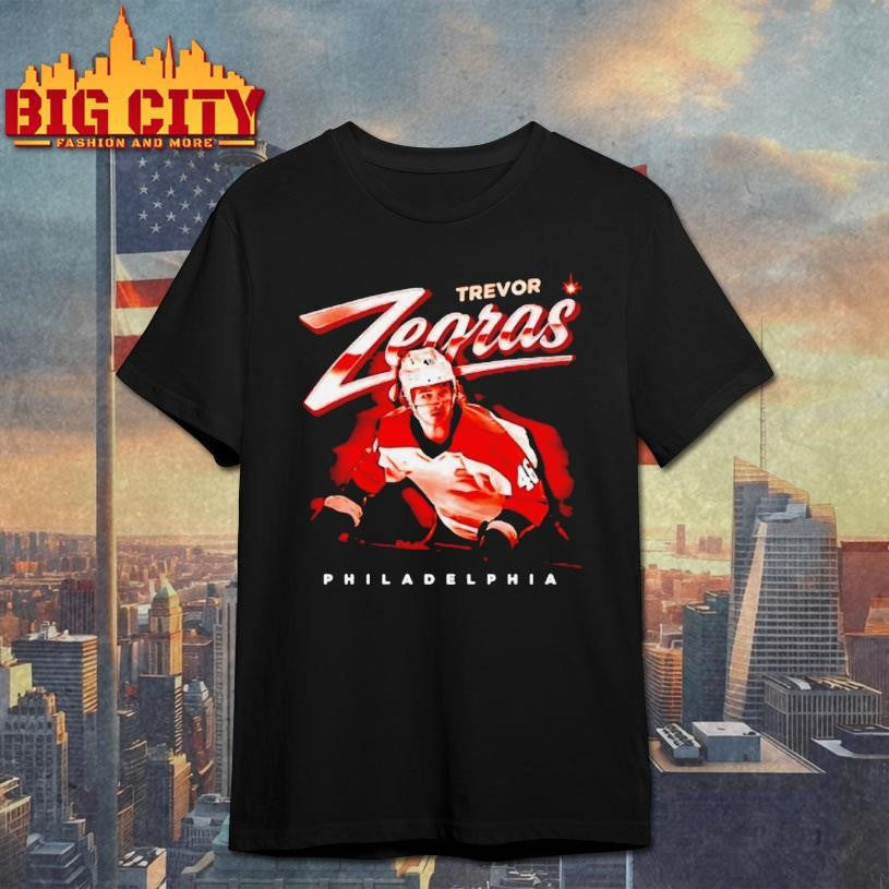 Trevor Zegras Philadelphia Flyers Player Bitmap Retro Shirt