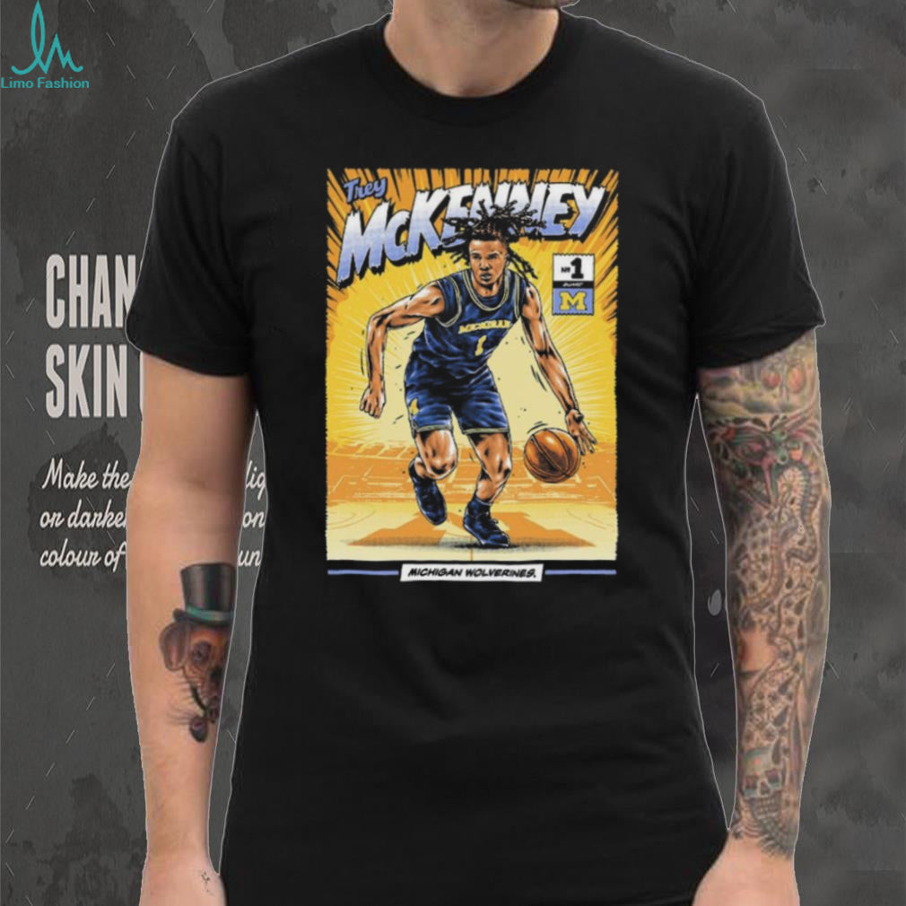 Trey McKenney Michigan Wolverines Comic Style Basketball Graphic T Shirt