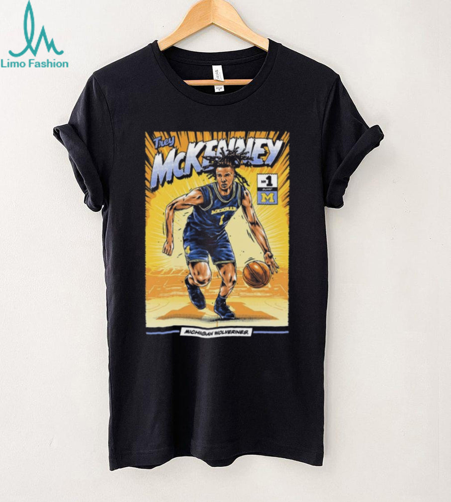 Trey McKenney Michigan Wolverines Comic Style Basketball Graphic T Shirt