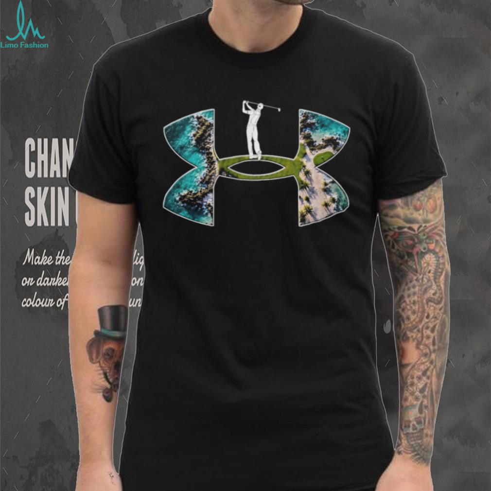 Tropical Golf Paradise Island Green Athlete Graphic T Shirt