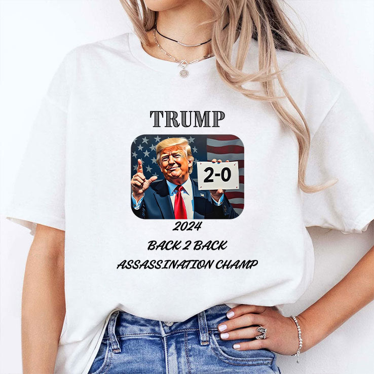 Trump 2 0 2024 Back 2 Back Assassination Champ Shirt