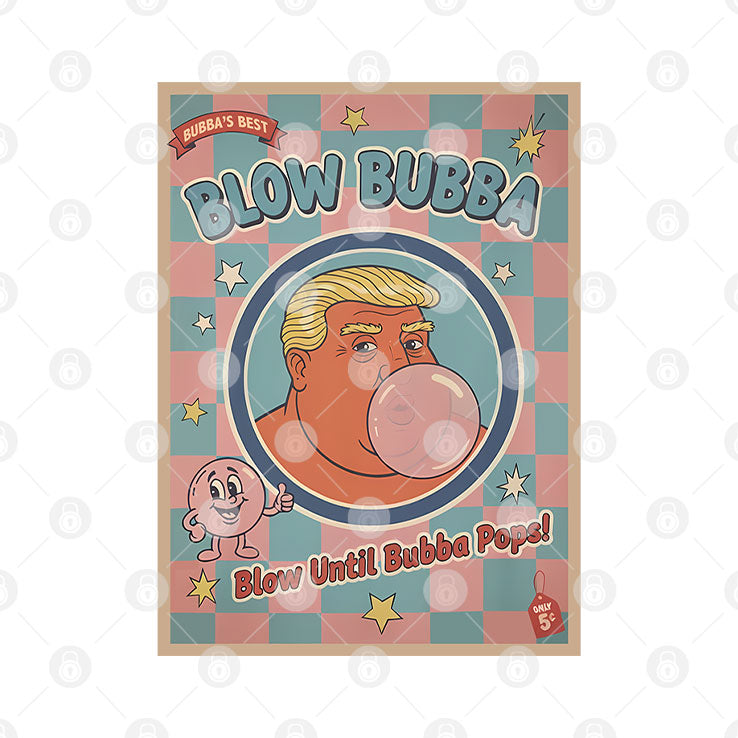 Trump Blow Bubba Retro Bubble Gum Cartoon T Shirt