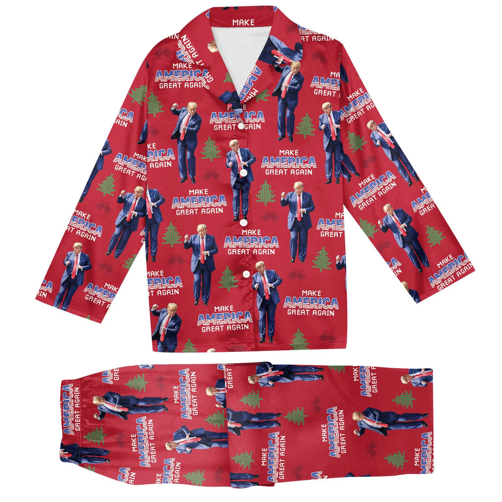 Trump Dancing Make American Great Again Christmas Pajamas Set