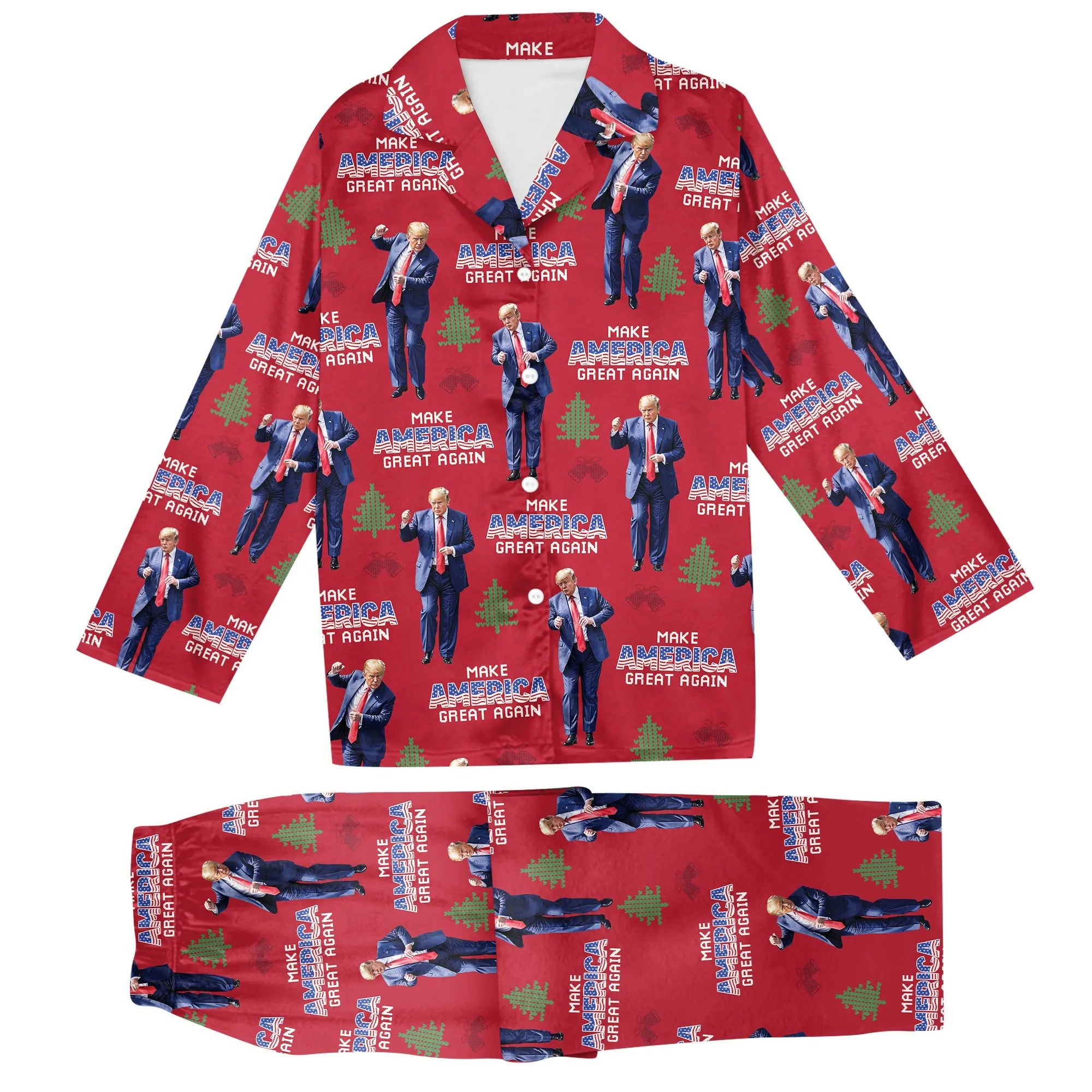 Trump Dancing Make American Great Again Christmas Pajamas Set