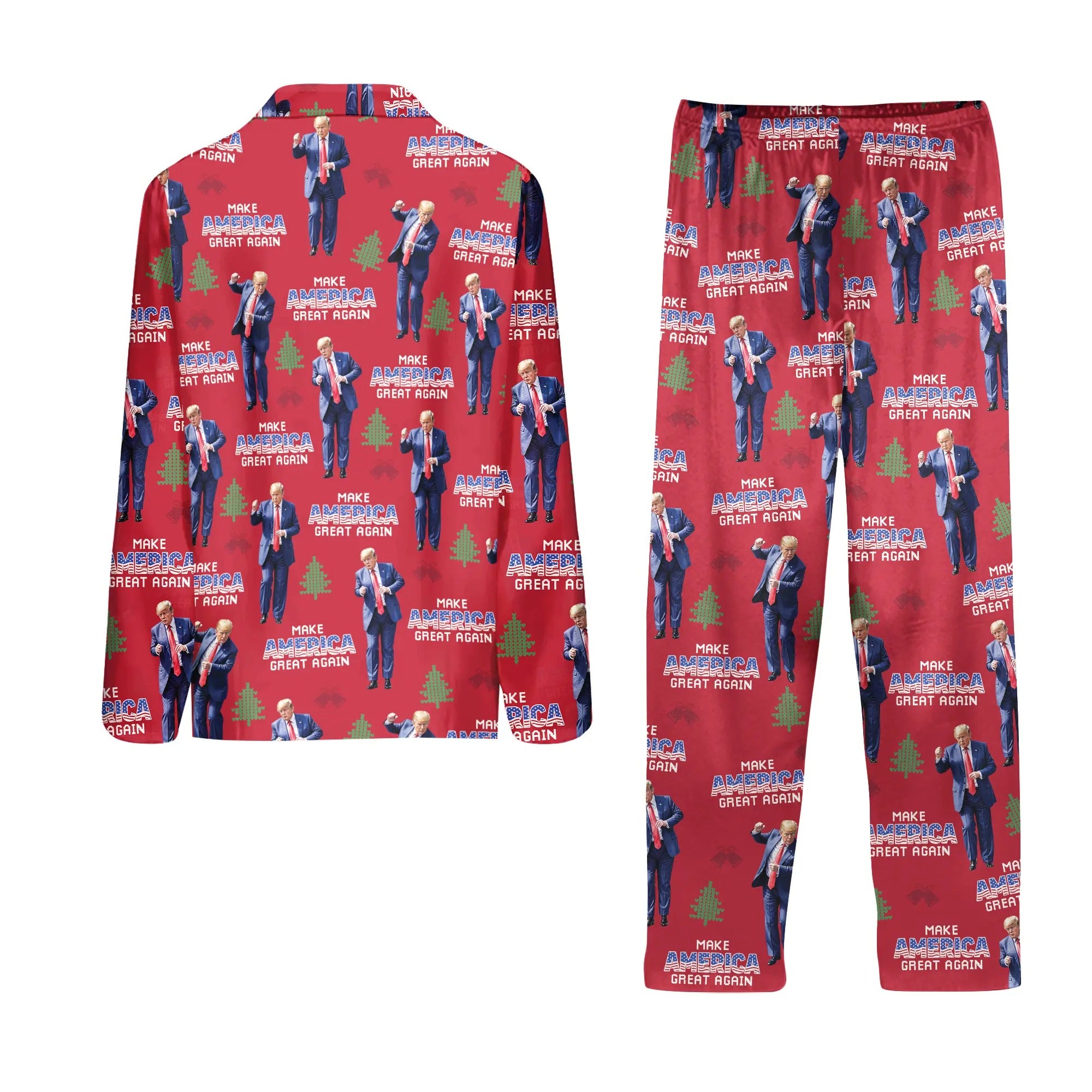 Trump Dancing Make American Great Again Christmas Pajamas Set