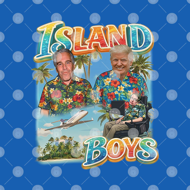 Trump Epstein Hawking Island Boys T Shirt