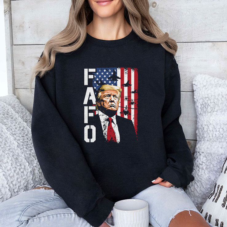Trump Fafo American Flag T Shirt
