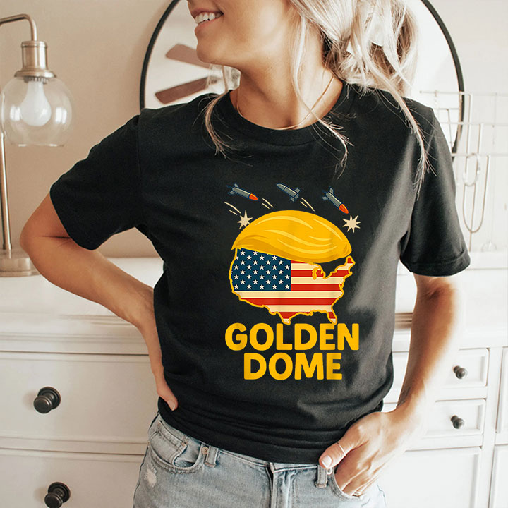Trump Golden Dome Hair Shield USA T Shirt