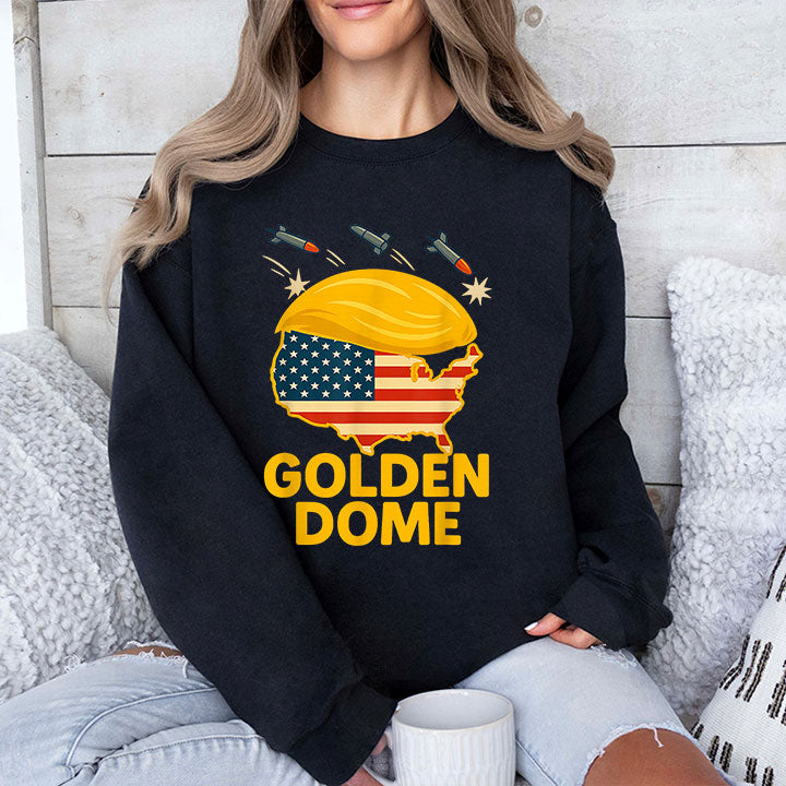 Trump Golden Dome Hair Shield USA T Shirt