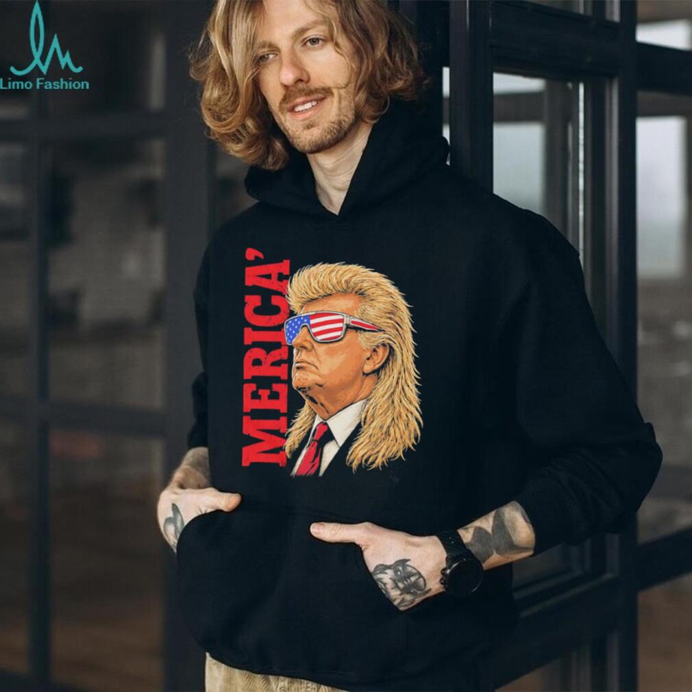 Trump Merica Mullet Sunglasses Patriotic Graphic T Shirt
