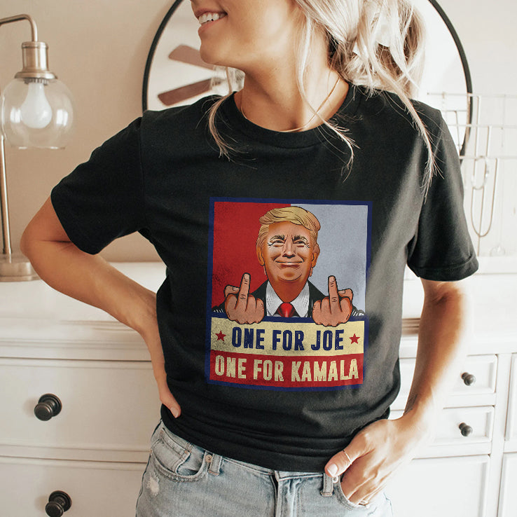 Trump Middle Fingers One For Joe One For Kamala Shirt