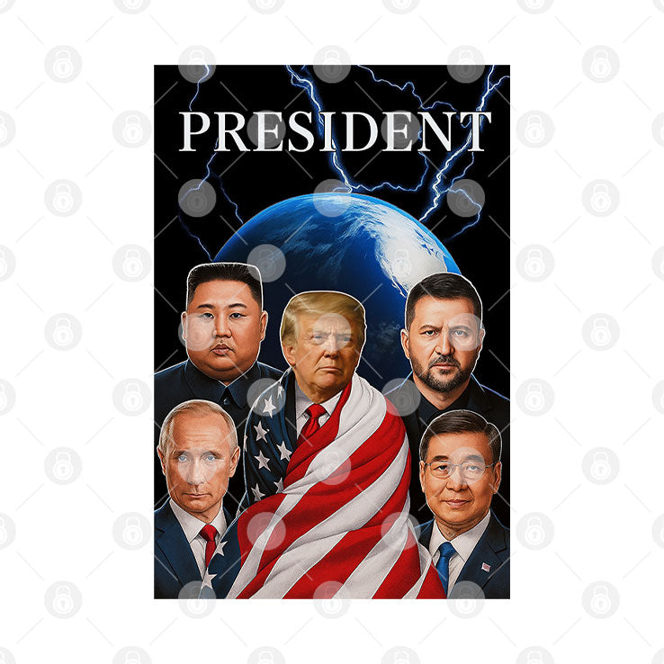 Trump Putin Zelenskyy Kim Jong-un Xi Jinping Global Presidents T Shirt