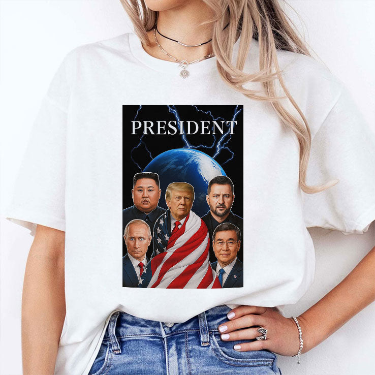 Trump Putin Zelenskyy Kim Jong-un Xi Jinping Global Presidents T Shirt