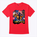Trump Riding T-Rex American Flag Fireworks 4th Of July T Shirt