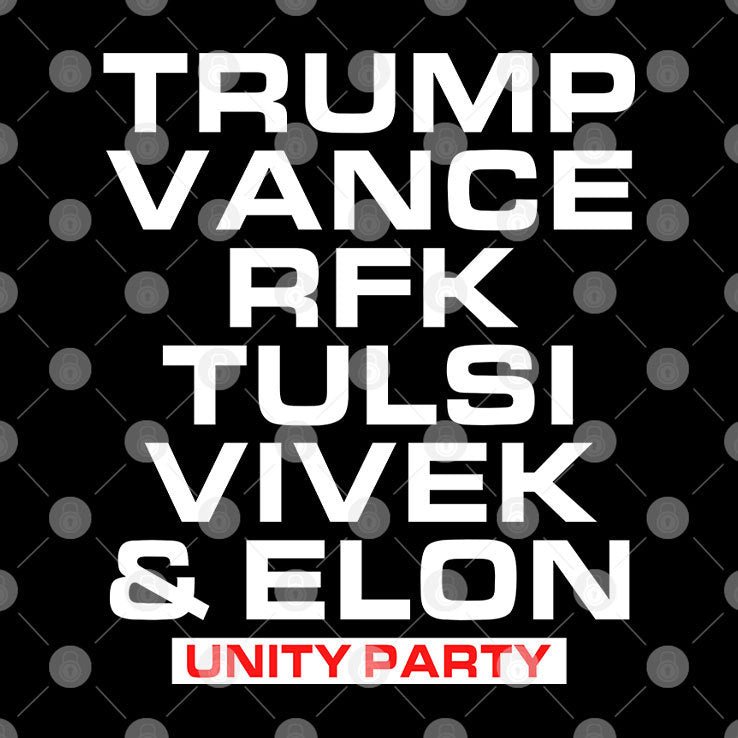 Trump Vance RFK Tulsi Vivek And Elon Unity Party T Shirt