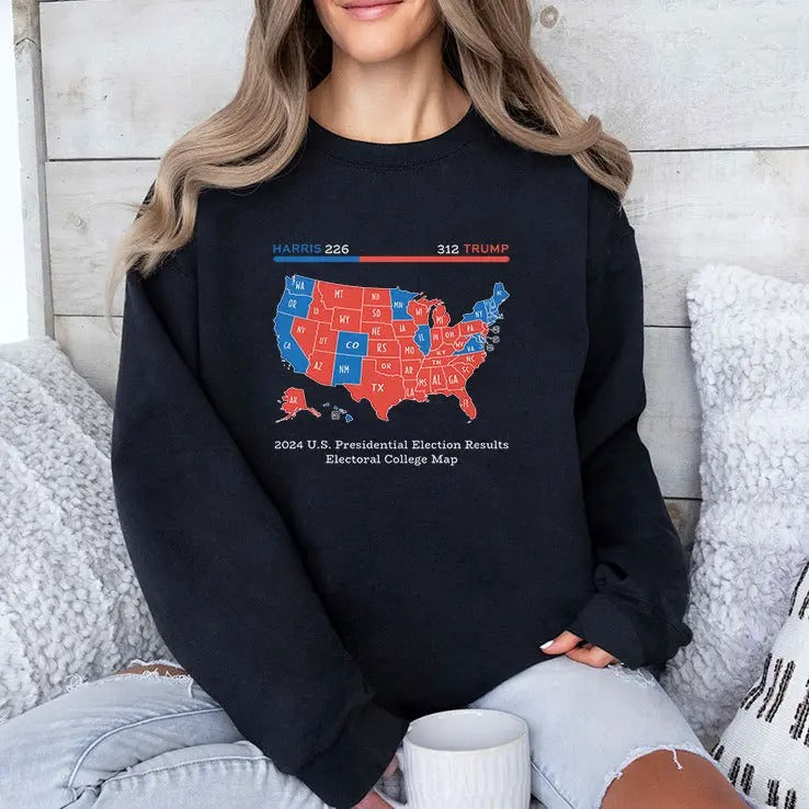Trump Won 2024 US Presidential Election Results College Map Shirt