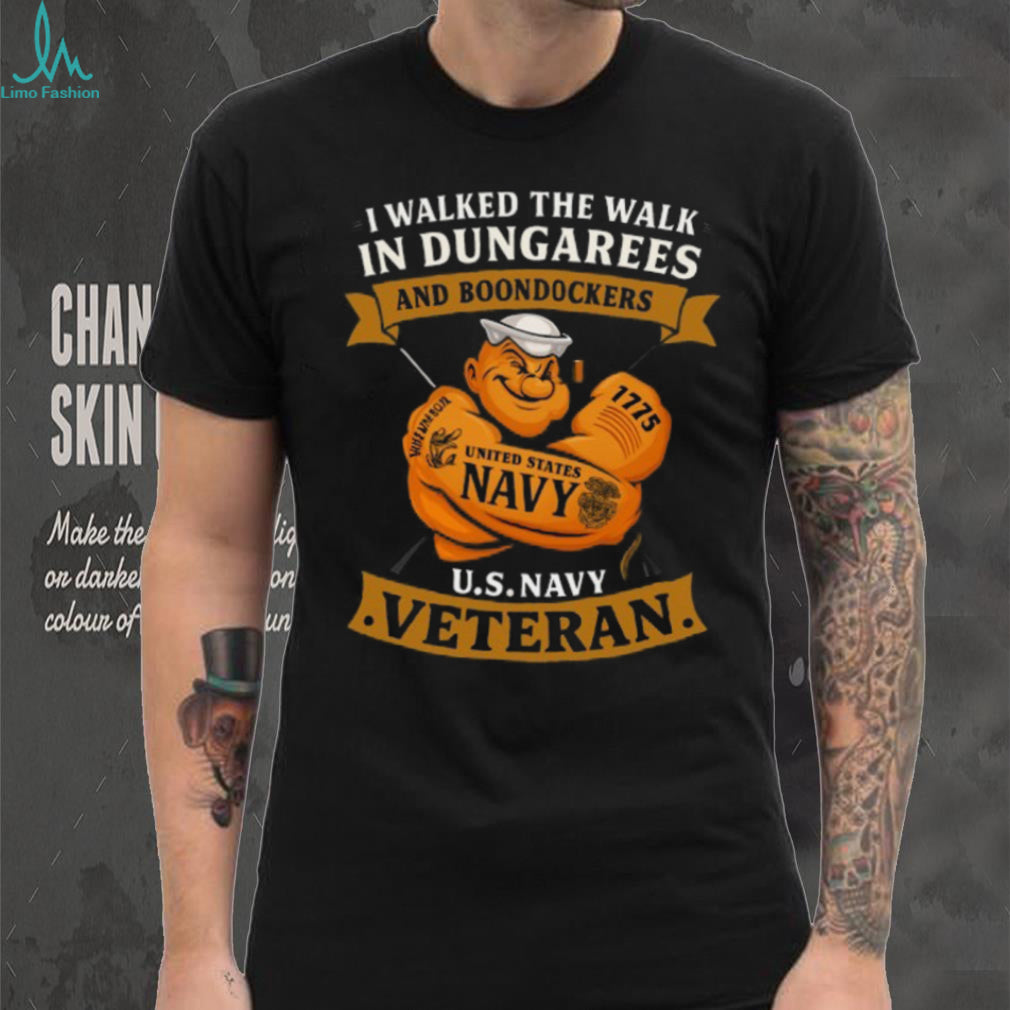 U.S. Navy Veteran Popeye Dungarees and Boondockers Black Tee