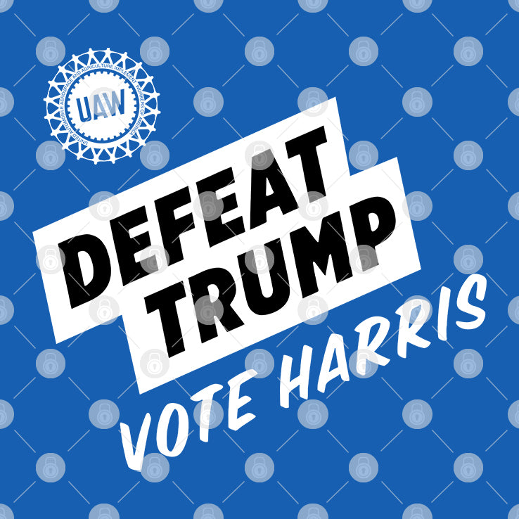 UAW Shawn Fain Defeat Trump Vote Harris Shirt