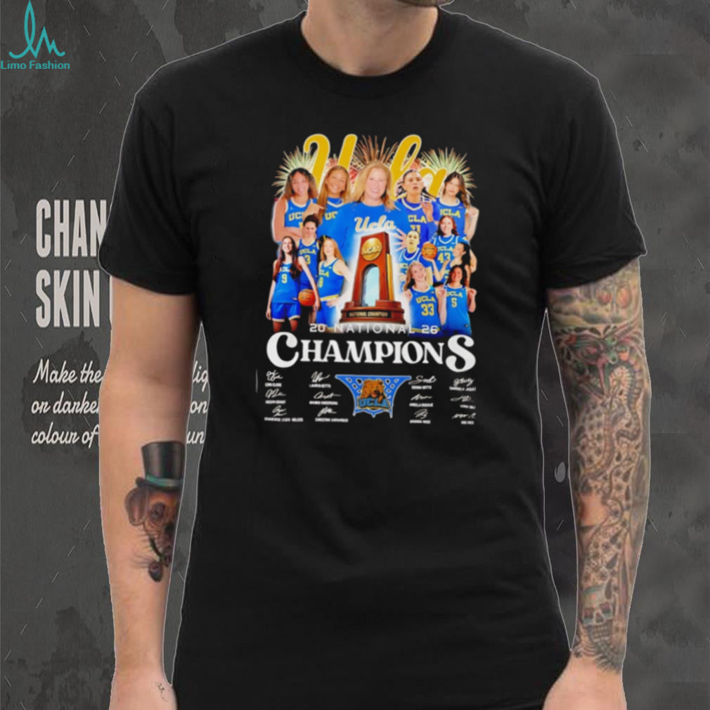 UCLA Bruins 2026 National Champions Celebration Team & Coach signatures T Shirt